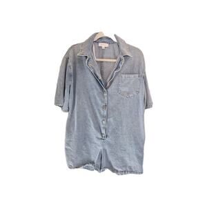 Mable Size S Blue Denim Romper/playsuit Short Sleeves/ Short Legs